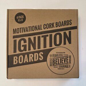 NWT Ignition Boards Motivational Cork Boards – 4 Pack, 12"x12"